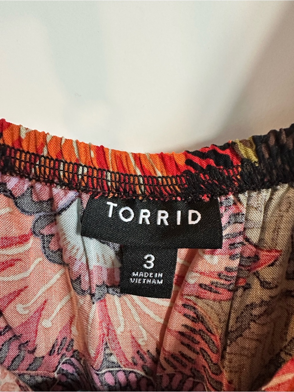 Torrid Floral Print Elastic Waist Maxi Dress in Pink, Orange, Black - Picture 4 of 5